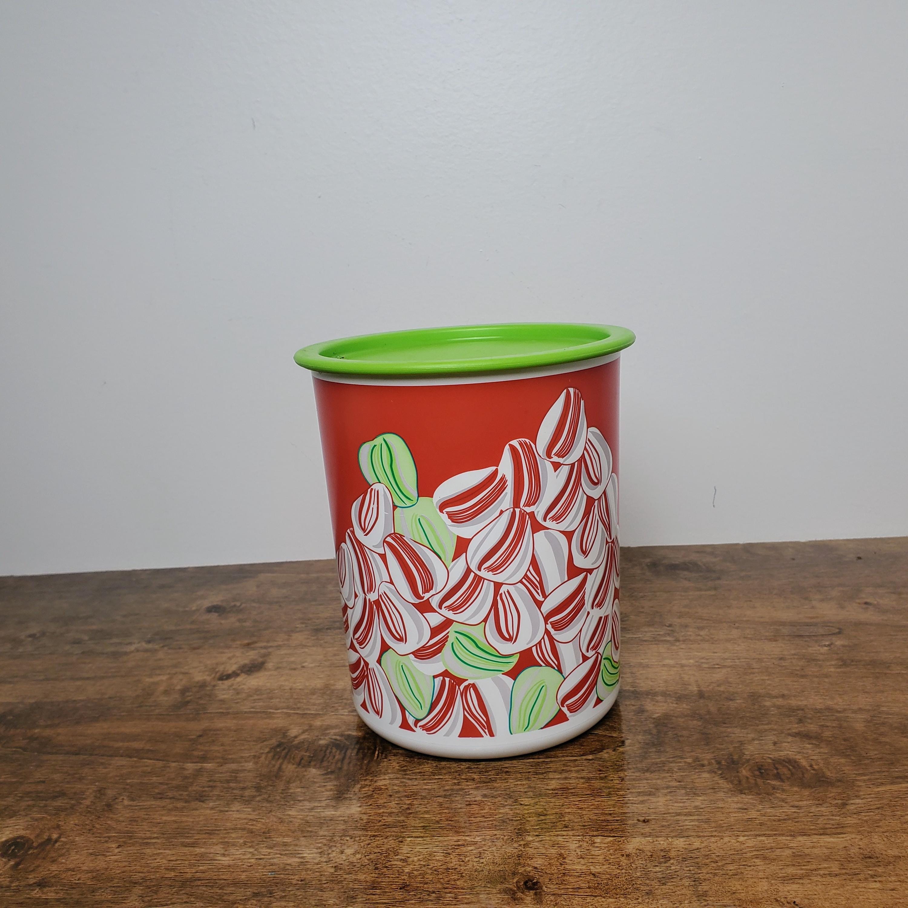 Vintage Tupperware One Touch Canister W/ Lid 2420 Christmas Candy