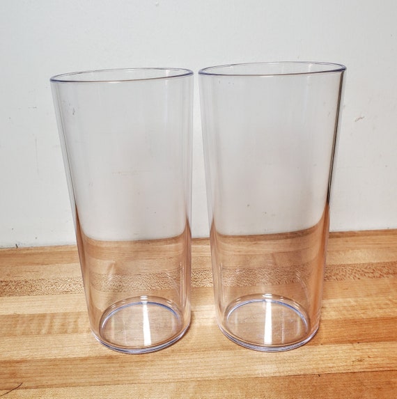 Plastic Tumblers Drinking Glasses Set of 2 Clear,Acrylic Cups For Kitchen -  Unbreakable, BPA Free, Dishwasher Safe Plastic Glass