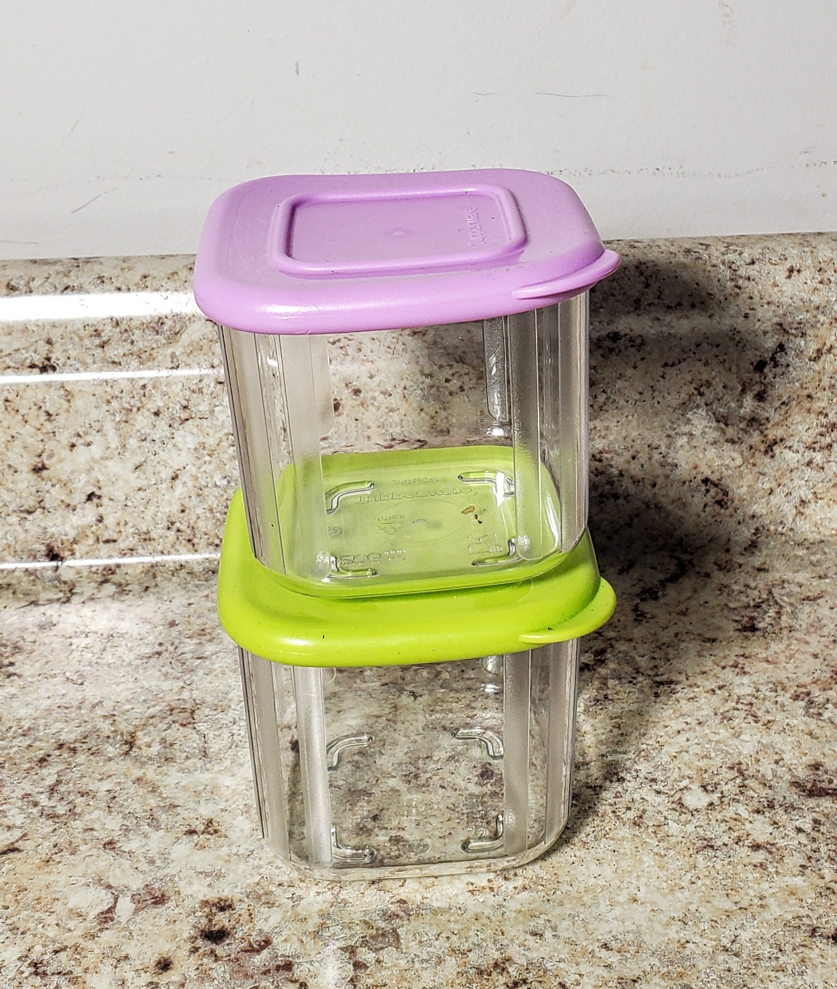 Tupperware SET of 2 - 200 mL / 3/4 c Sheer Clear Mates Square Mini