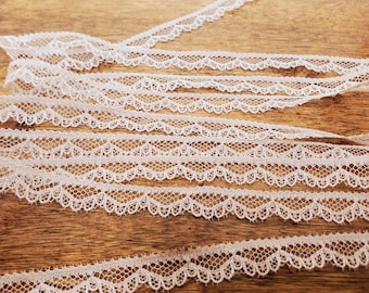 10 Yards 1/2 Inch Wide Off White Beige Lace Trim Ribbon Sewing Craft Fabric