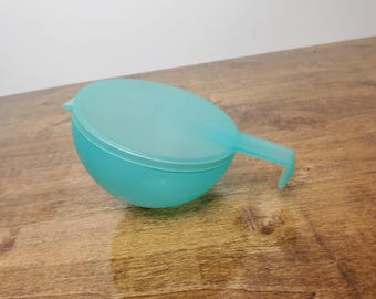 Vintage Tupperware Forget-Me-Not Refrigerator Hanging Container #5105 Teal Retro Kitchen