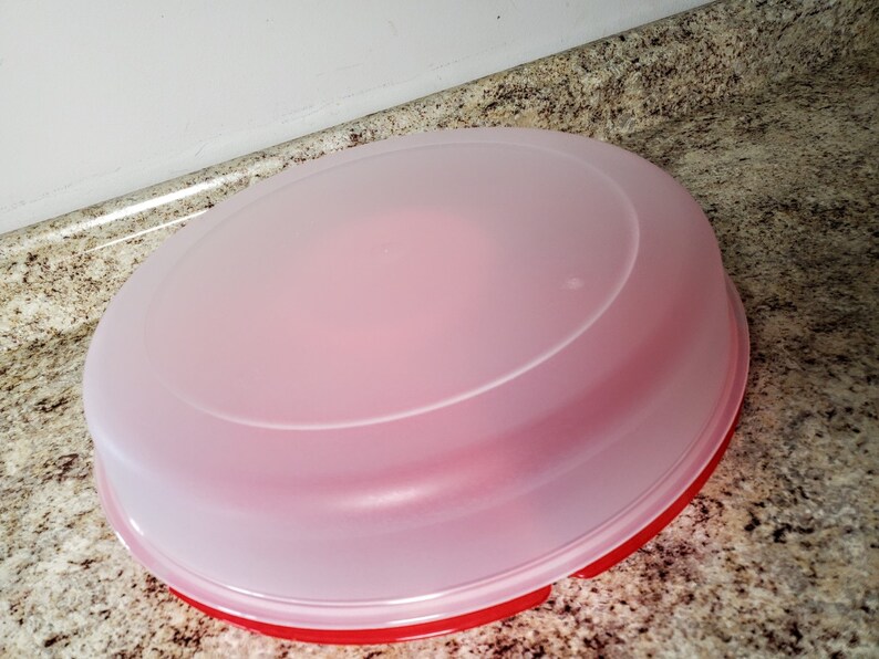 Tupperware Serving Center Set Dip Bowl and Seal Raspberry Red Etsy