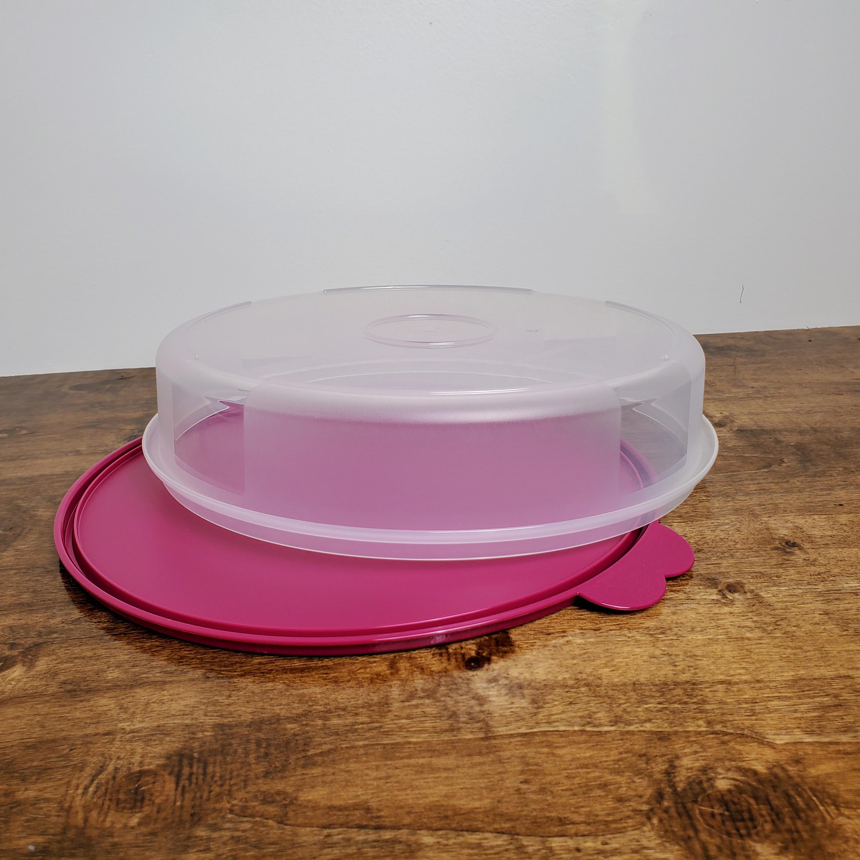 TUPPERWARE Freezersmart Round Container Pie Keeper Radish Purple