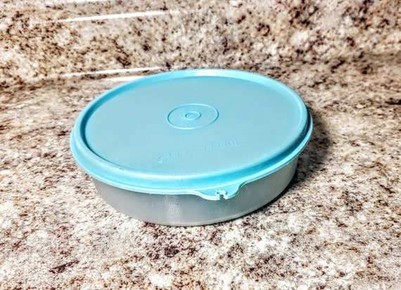 Vintage Tupperware Impressions Blue Bowl W Lid 3095, Tupperware