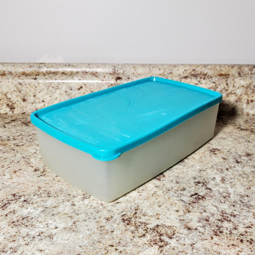 Vintage Tupperware Pac N Store Rectangle Sheer Container 713 Blue Lid ...