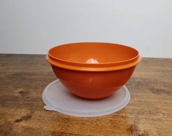Vintage Tupperware Wonderlier Bowl #235 Harvest Orange w/ Seal Lid #228