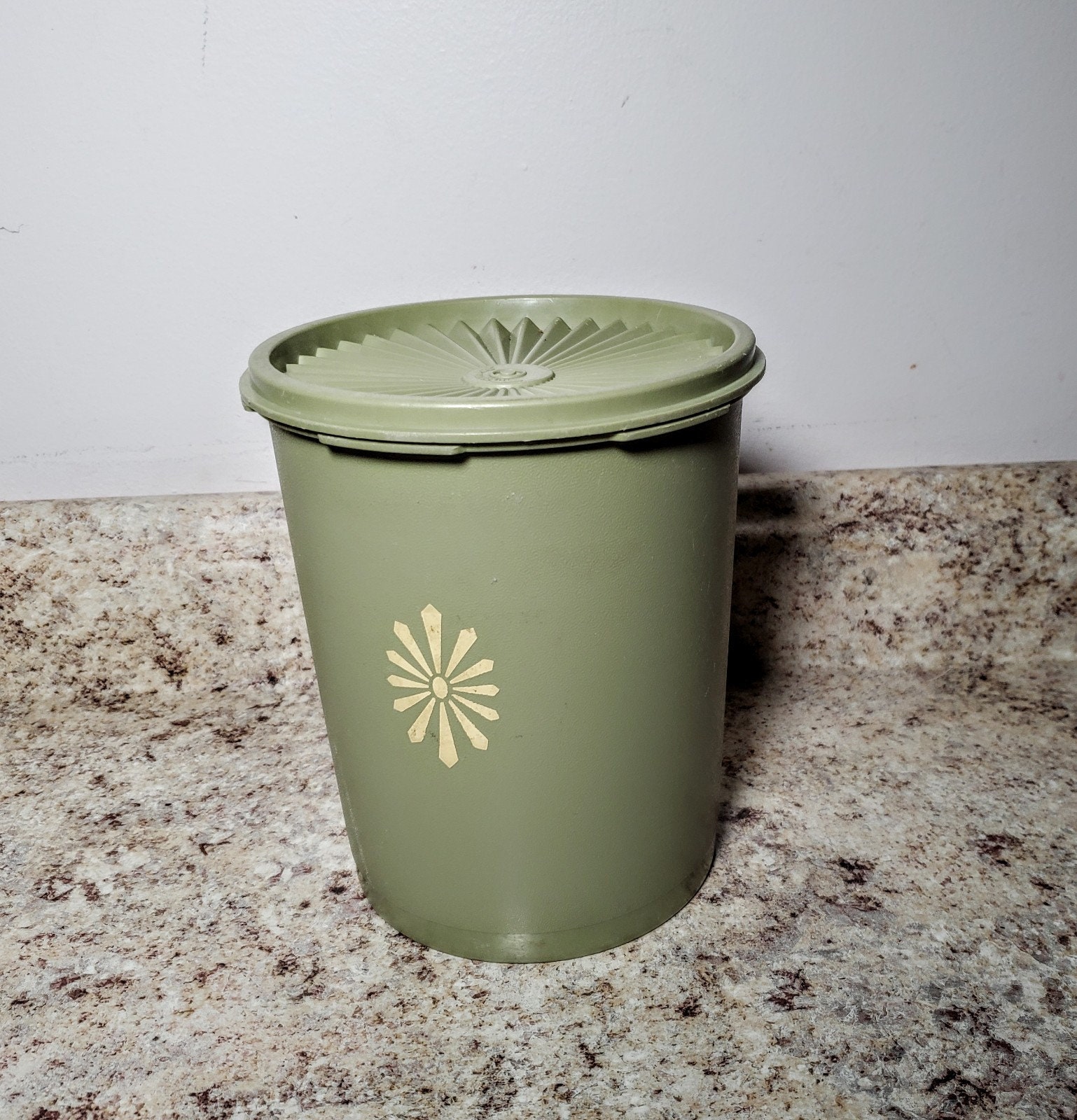 Four Piece Vintage Green Tupperware Servalier Canister Set 