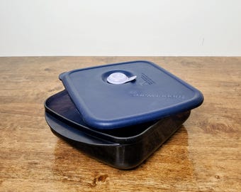 Tupperware #3385 Vent N Serve Microwavable Container Lid #7386 Navy Blue 2.5 Cup