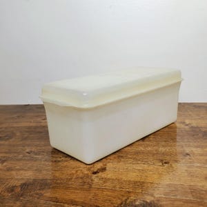 Vintage Republic Polly Flex White Bread Box w Lid Plastic Kitchen Storage
