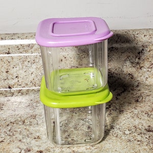 Tupperware Clear Mates Clearmates Mini Snack Container 2pc Set NEW Green Purple 3145