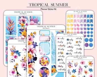 Journaling Kit - Tropical Summer | Journal planner sticker kit | JK004