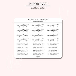 IMPORTANTI adesivi per pianificatore con script minimi: calendario mensile, hobonichi, adesivi per pianificatore comune LS001