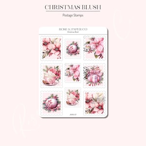 Weihnachten Blush Briefmarke Dekorative Planer oder Journal Aufkleber - JK012-07