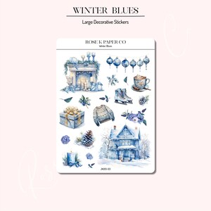 Winter Blues Christmas - Grote decoratieve planner- of dagboekstickers - JK013-03