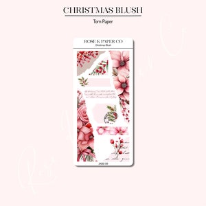 Christmas Blush - Zerrissenes Papier Planner oder Journal Sticker - JK012-09