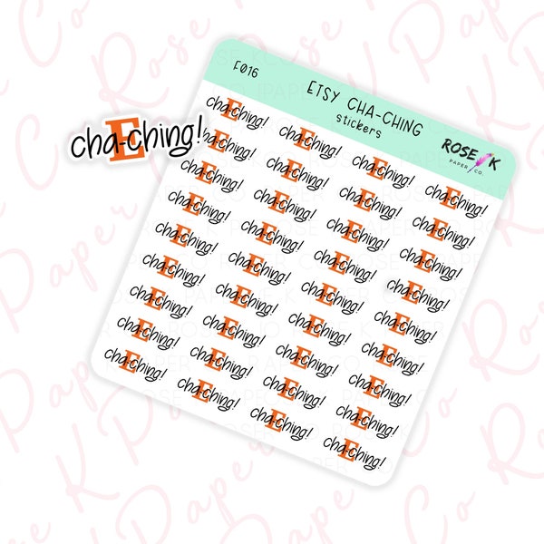 Etsy Sales Journal Stickers - Etsy Cha-ching - Cash Register - Planner Stickers - Hobonichi Weeks Happy Planner Erin Condren - F016