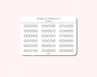 Star Rating | 5 Star Rating | Reading Journal - Planner or Journal Stickers - E006