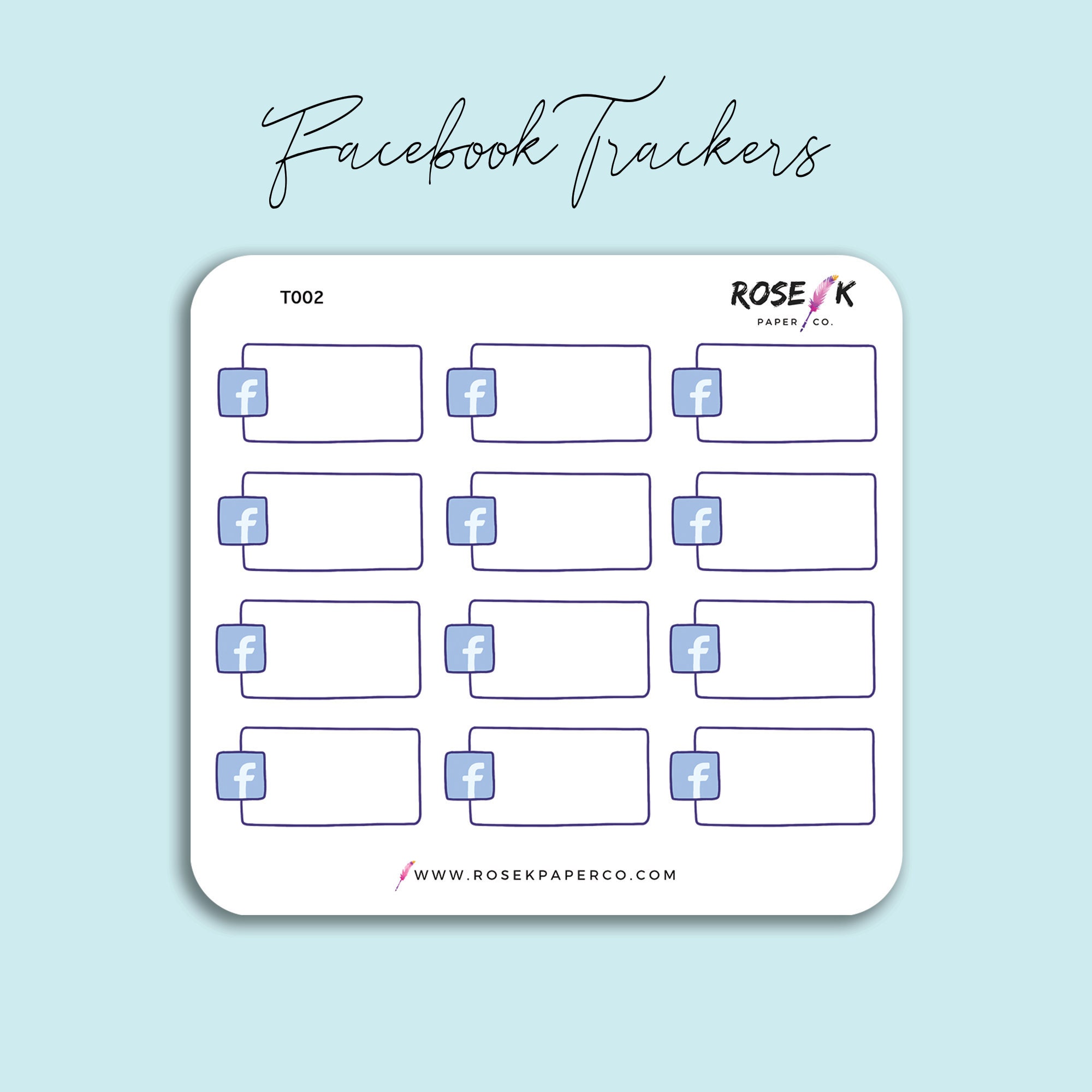 Facebook Tracker Stickers Facebook Growth Social Media Etsy