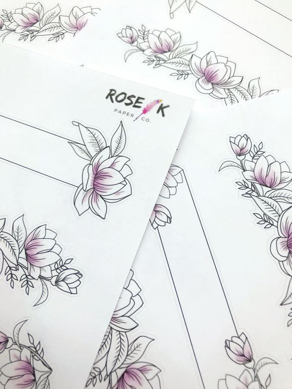 Decorative Floral Banner Stickers Floral Banner Cover Etsy