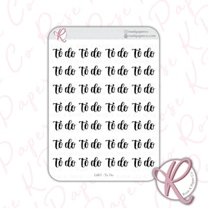 To Do Script stickers for planners or dot grid journal, Brush lettering font perfect for Hobonichi, calendars L063