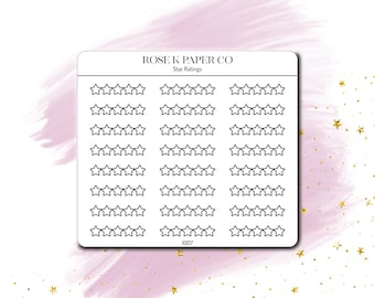 Star Rating Stickers | Reading Journal, Planner Stickers - I007