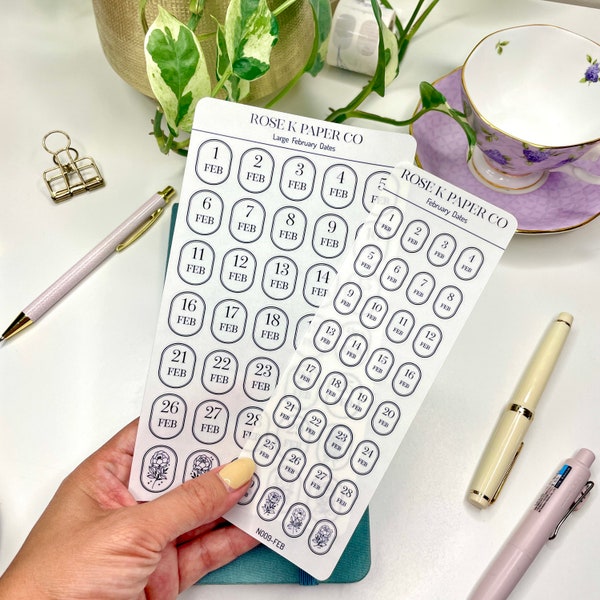 365 Calendar Date sticker for planners or dot grid notebooks N009/10