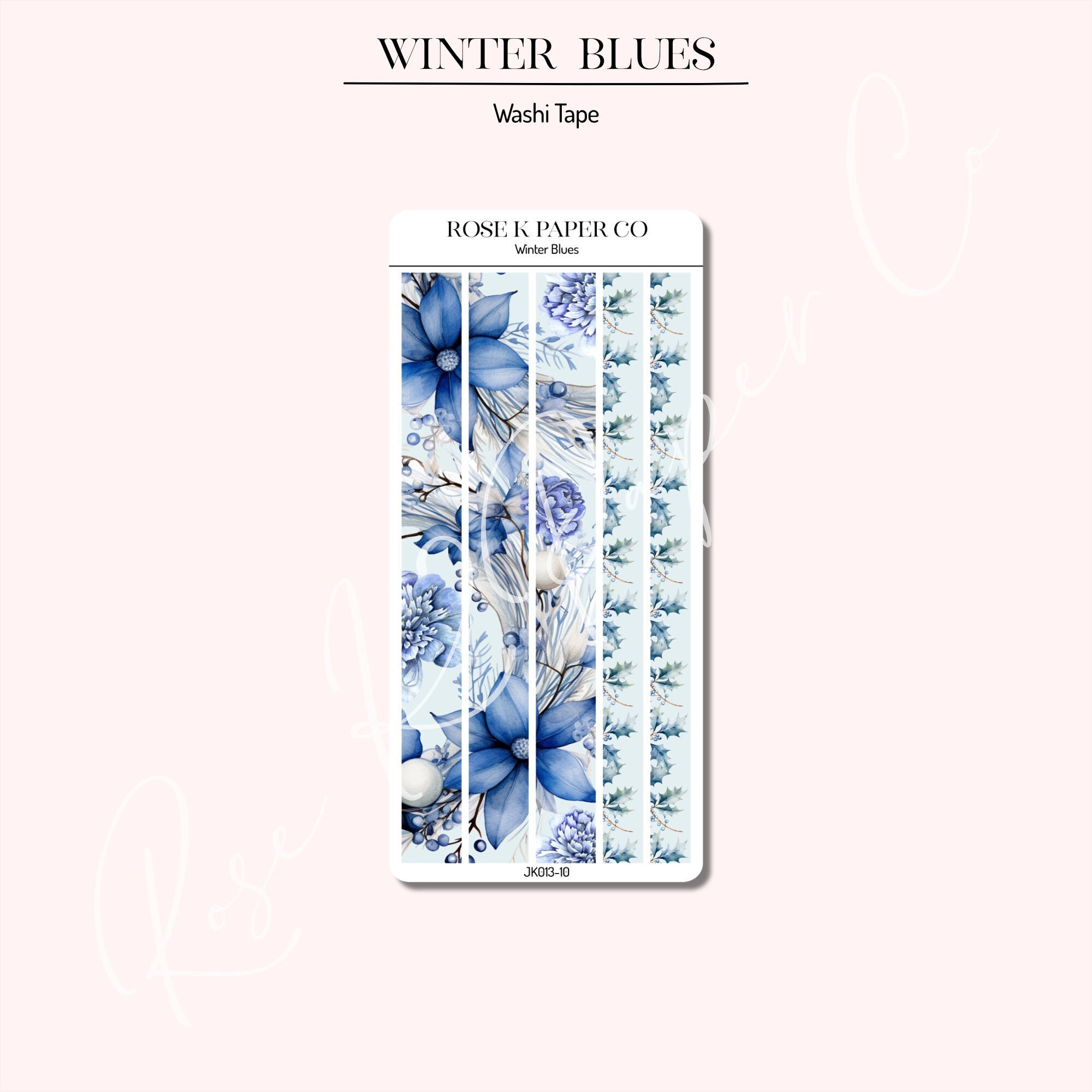 Winterblues Weihnachten - Washi Tape Planer oder Journal Aufkleber - JK013-10