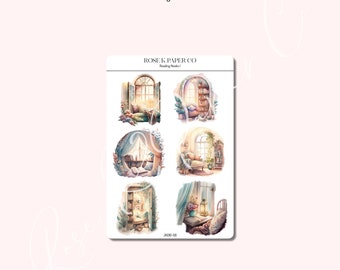 Reading Nook | Reading Journal - Planner or Journal Stickers - JK010-08