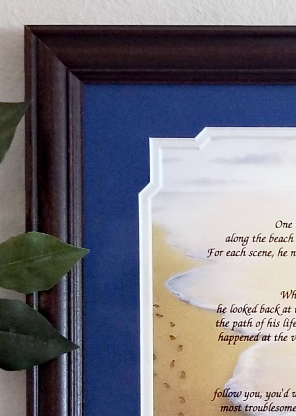 Footprints in the Sand Poem Frame Gift Framed Christian Art | Etsy