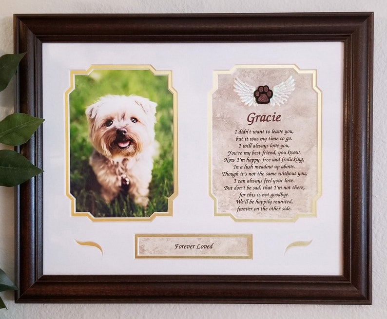 Pet Memorial Poem Frame Personalized Pet Dog Loss Sympathy Etsy