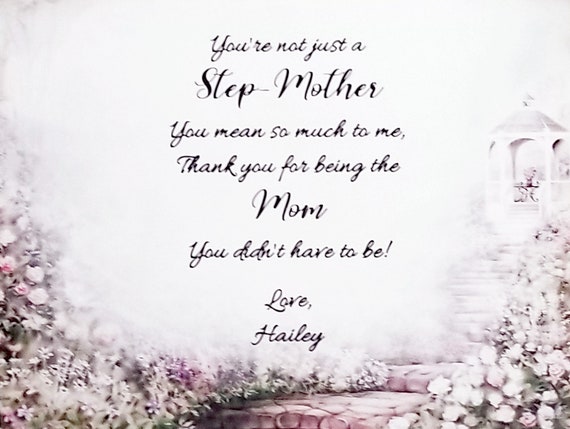 Step Mother Birthday Gift Personalized Poem Frame For Stepmom Etsy