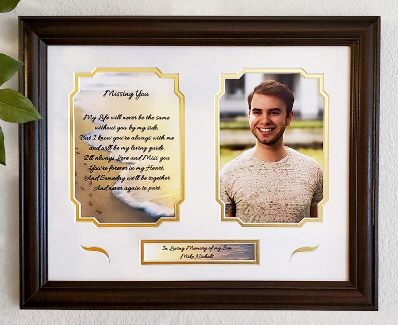 Son Memorial Poem Picture Frame Personalized Gift In Memory of Etsy