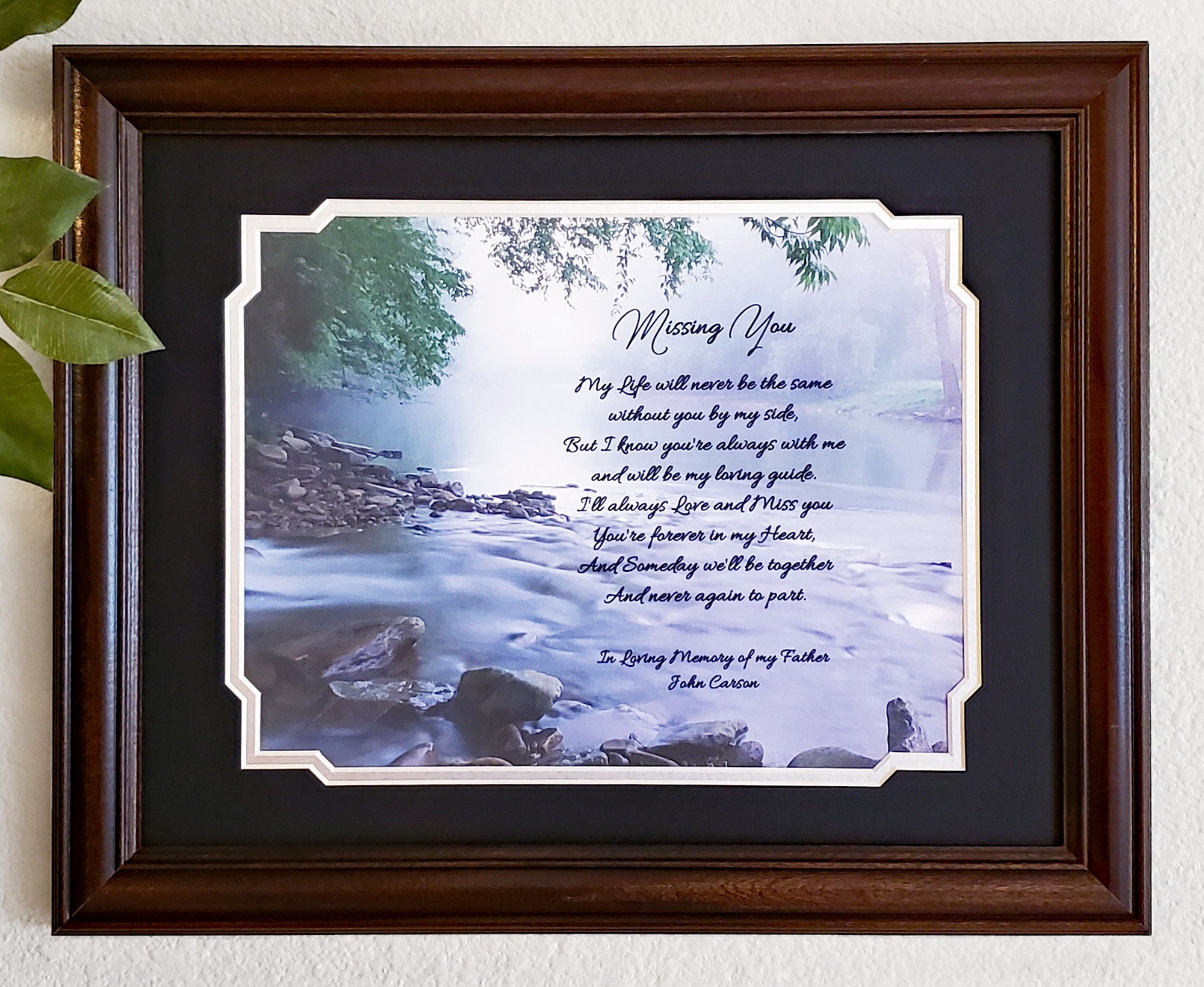 Father Memorial Poem Personalized Frame Gift In Memory of Dad | Etsy
