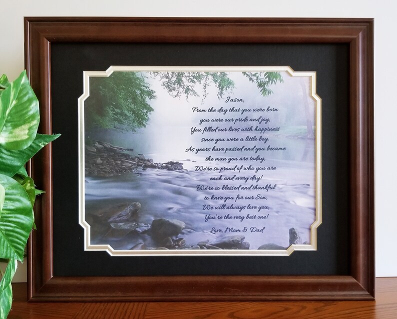 Son Frame Gift Personalized Poem For From Mom And Dad Image 0