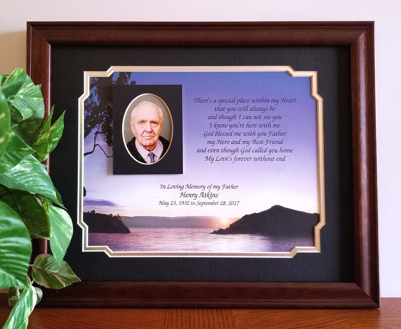 Father Memorial Frame Gift Personalized Poem Loss Of Image 0