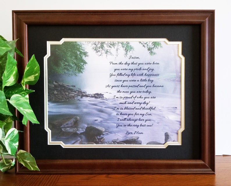 Son Frame Gift Personalized Poem For From Mom Dad Image 0