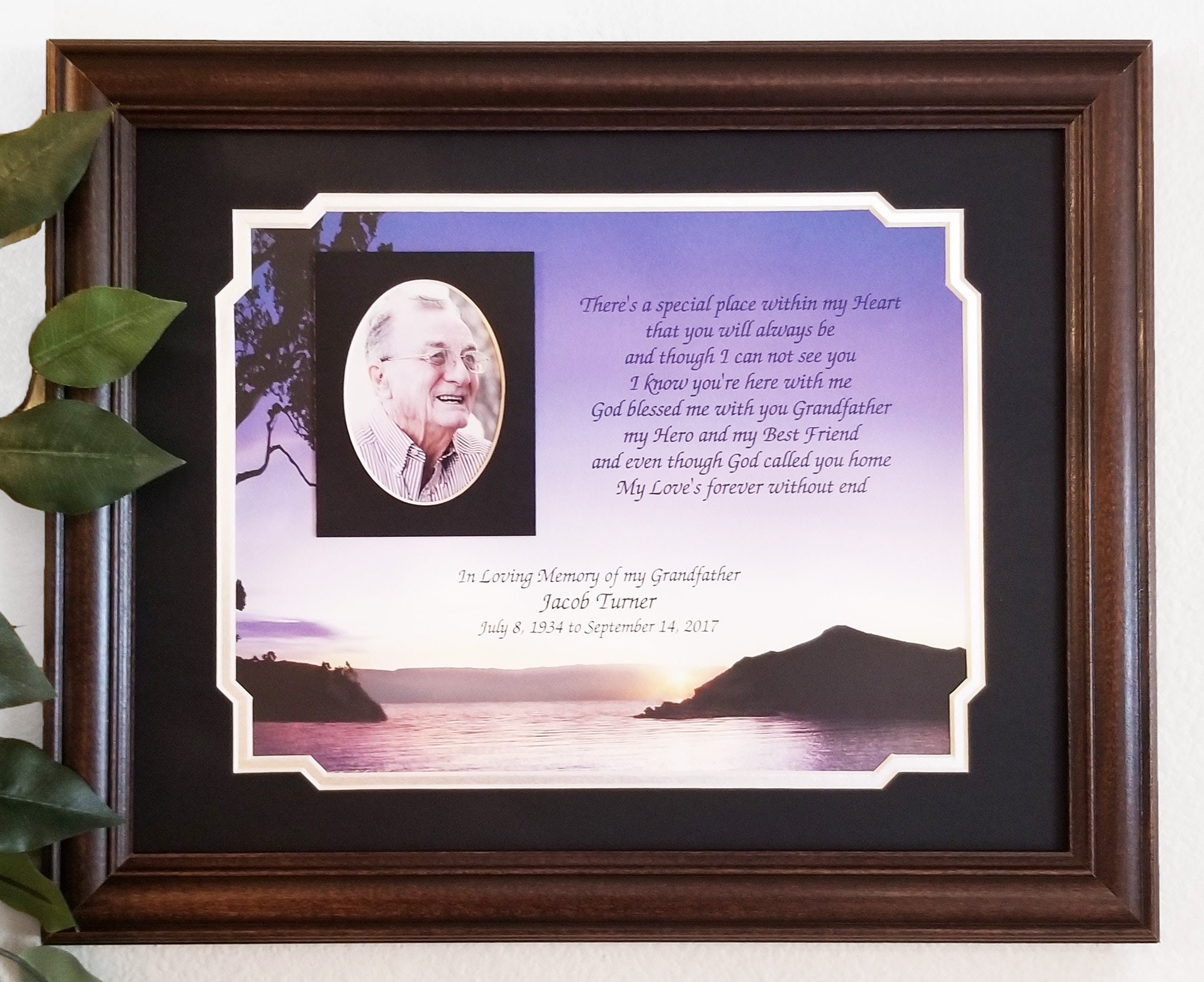 In Memory of Grandfather Grandpa Personalized Memorial Poem Etsy