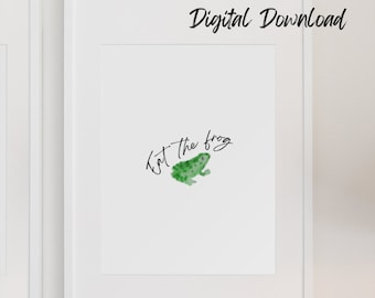 Iss den Frosch. Aquarell Frosch. - digitaler Download druckbares Kunstdruck Poster