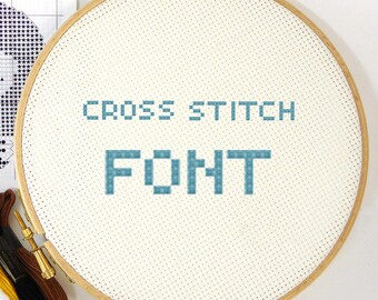 Cross stitch font pattern easy simple modern alphabet letters custom PDF