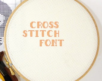 Cross stitch font pattern small formal modern easy alphabet baby