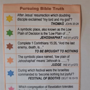 Bible Trivia Cards for JW Family Worship