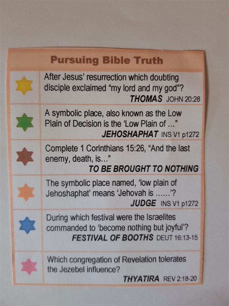 Bible Trivia Cards for JW Family Worship image 1