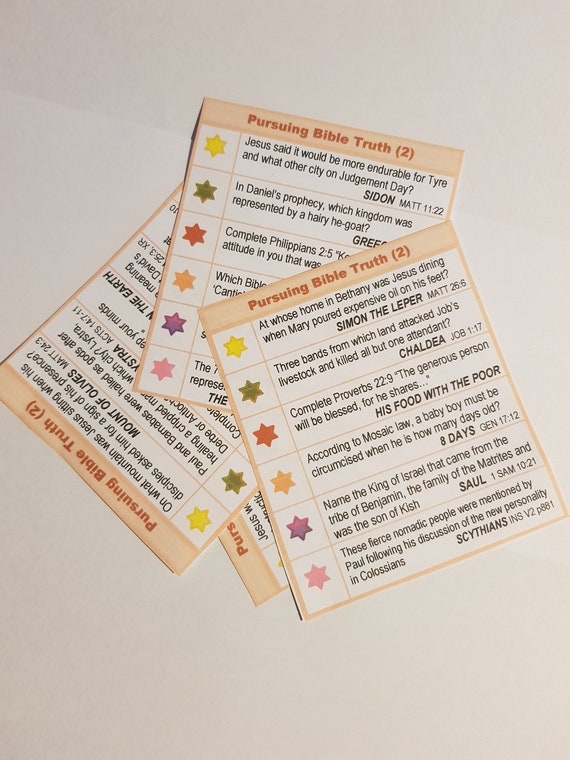 Pack 2 Of Bible Trivia Cards For Jw Family Worship Etsy