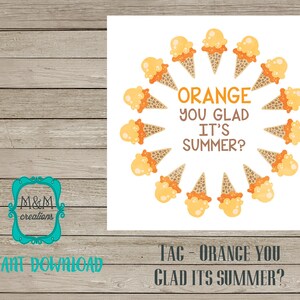 SUMMER GIFT TAG - Orange you glad it&#39;s Summer?