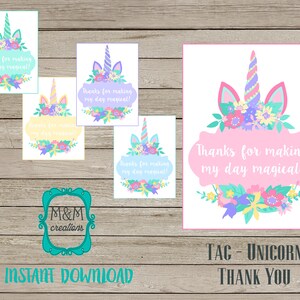 THANK YOU TAG - unicorn - color options