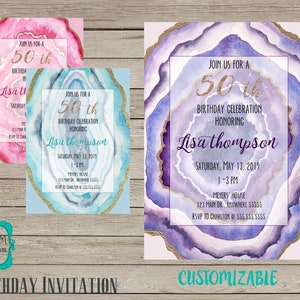 AGATE  birthday invite - pick your color!