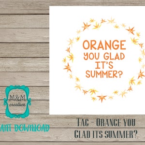 SUMMER GIFT TAG - Orange you glad it&#39;s Summer? (flowers)