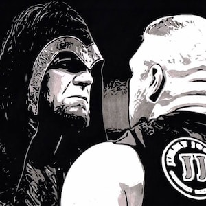 The Undertaker vs Brock Lesnar Painting