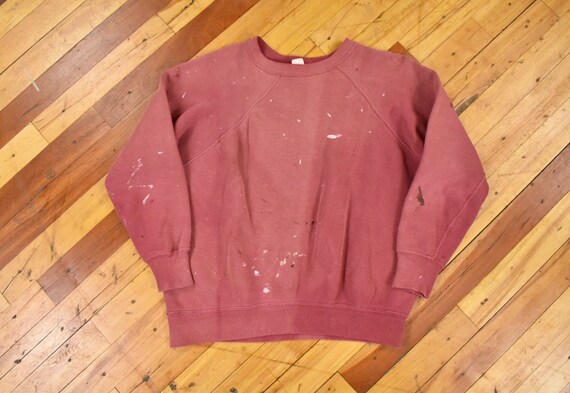 50s 60s Small Raglan Sleeve Sweatshirt Vintage Fad