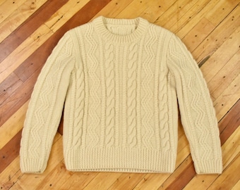 Vintage Fisherman Sweater tamaño de mujer pequeño cable punto lana